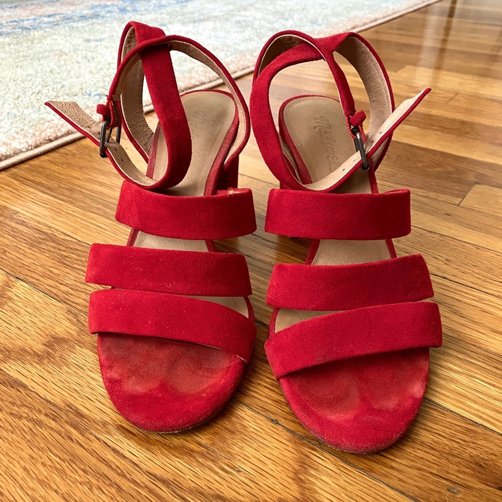 Madewell Maria Sandal in red suede